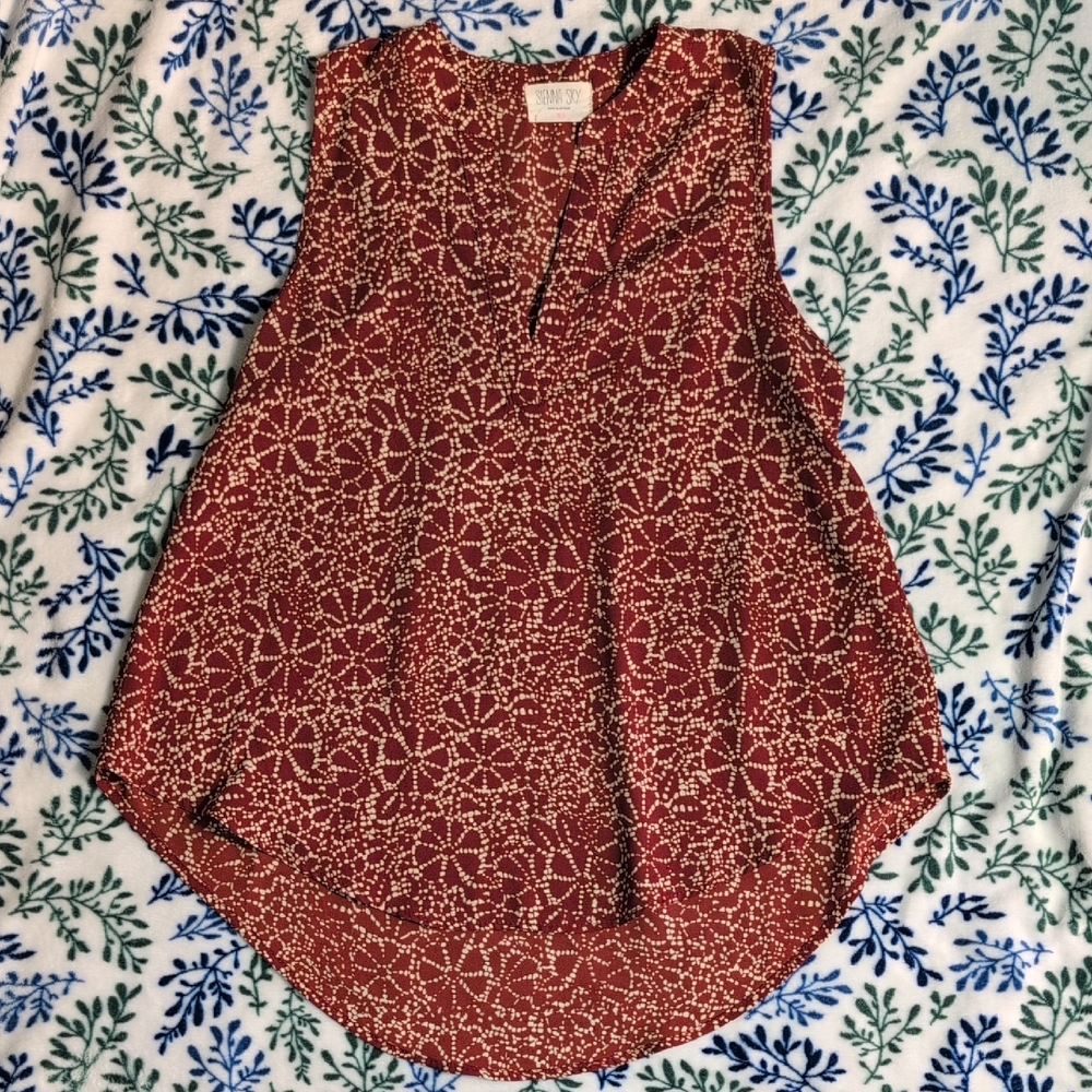 Sienna Sky Brown Floral Tank Top